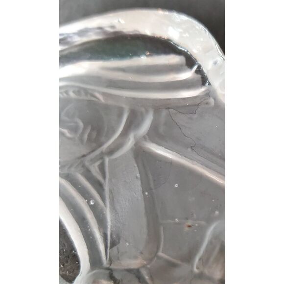 VTG '80s Paperweight Nativity Manger Scene Clear & Frosted Glass Holy Family Art - Picture 11 of 12